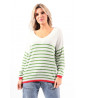 Loose green striped sweater
