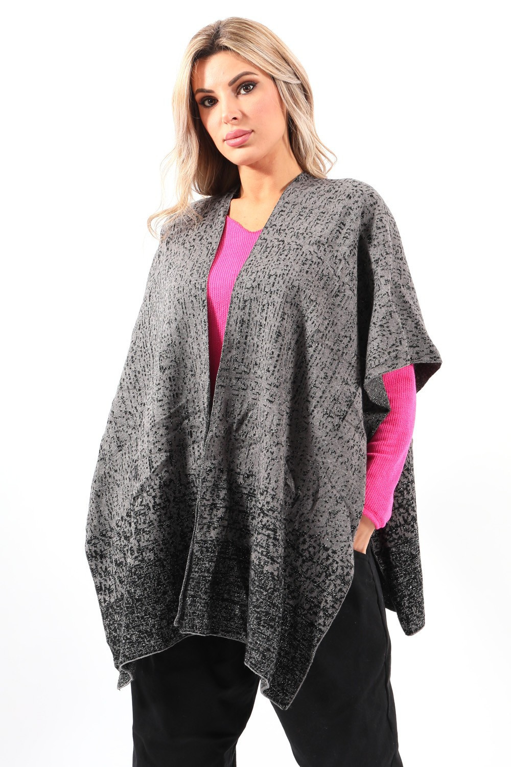 Glittery gray shawl