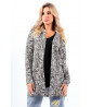 Black and white jacket with abstract print