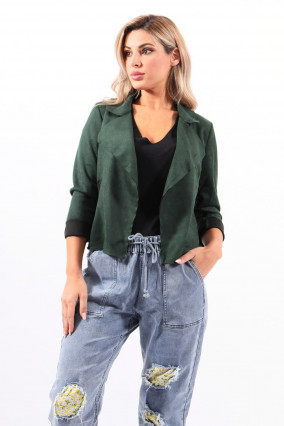 Perfecto green suede style
