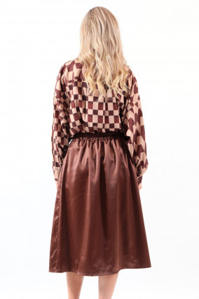 Brown elastic skirt