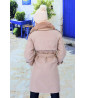 Beige synthetic fur lined trench coat