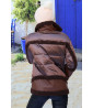 Brown bear-effect puffer jacket