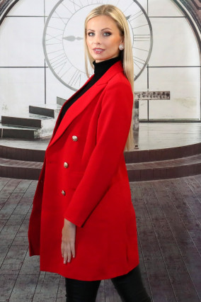 Red fitted chic jacket