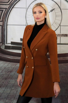 Camel fitted chic jacket