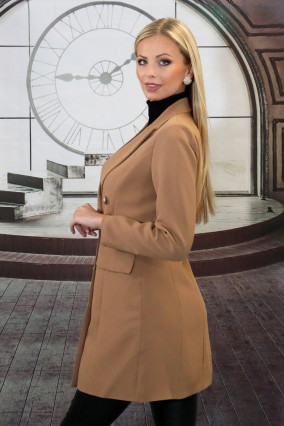 Beige fitted chic jacket