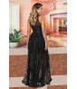 Black sequin evening dress