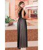 Black and beige tulle evening dress