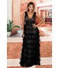 Lace dress with tulle flounces