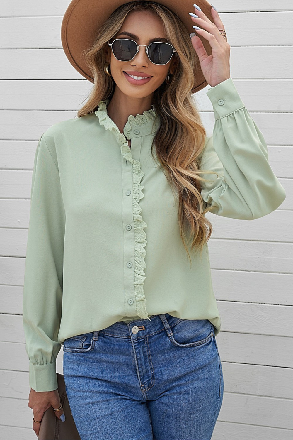 Flowing green blouse