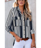 Grey and white striped shirt