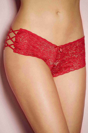 Lingerie et sous-vêtements - Tanga dentelle laçage rouge sexy