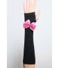 Pair of black mittens with bow