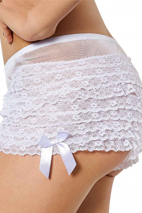 Shorts in pizzo bianco