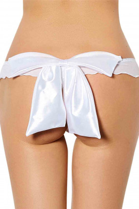 White panties with bow at the back