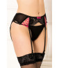 Veil and lace thong and suspender belt set