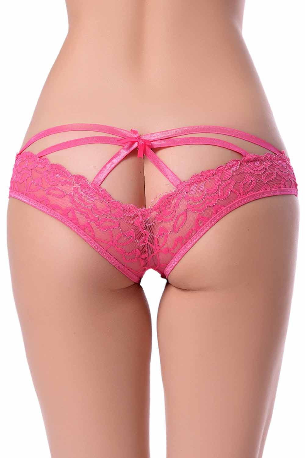 Culotte en dentelle sexy rose - Boutique en ligne de lingerie sexy