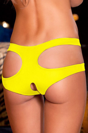 Slit panties with yellow cutouts