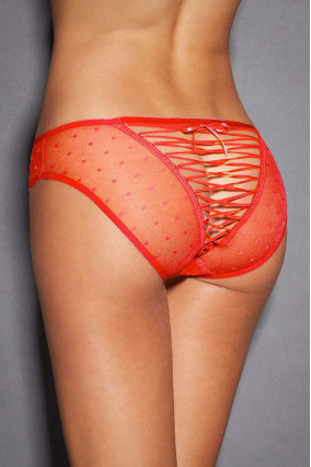 Lace panties, red