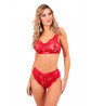 Completo intimo in pizzo bordeaux