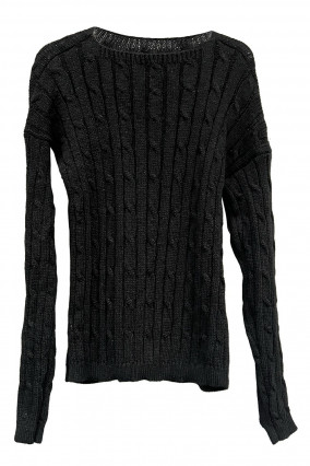 Pull noir en tricot
