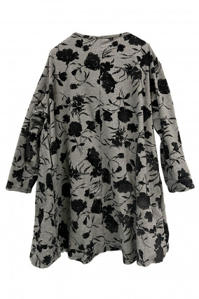 Pull robe oversize grise