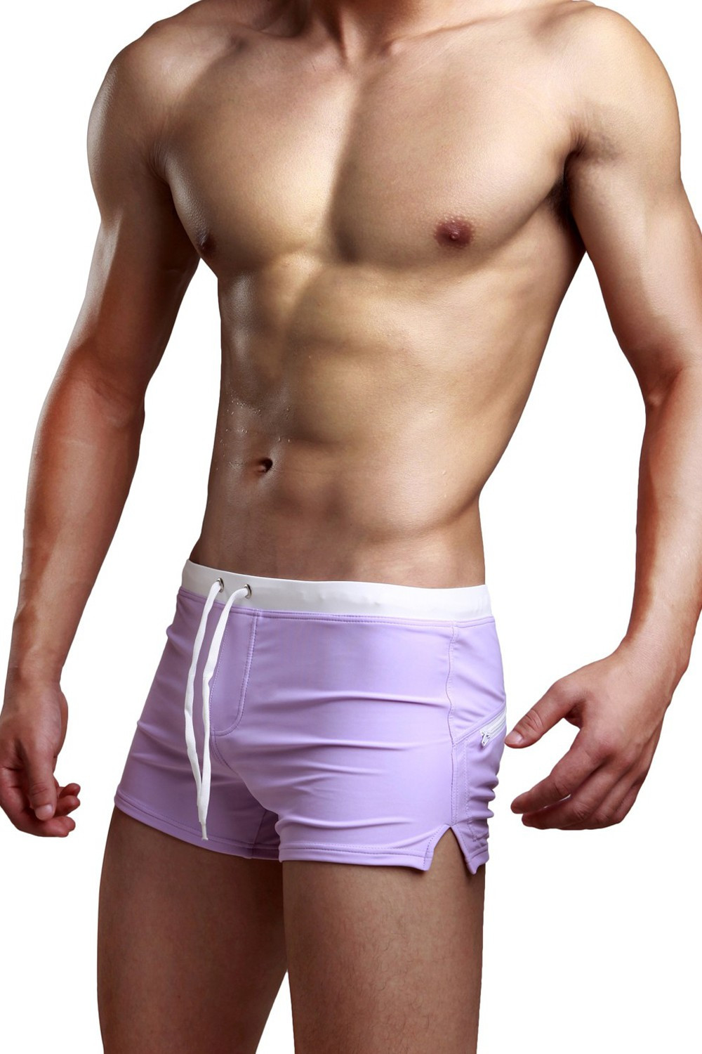 Purple men's boxer swimsuit