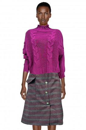 Purple sweater and skirt set