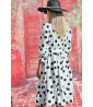 Robe banche à pois noir style vintage - boutique de mode féminine