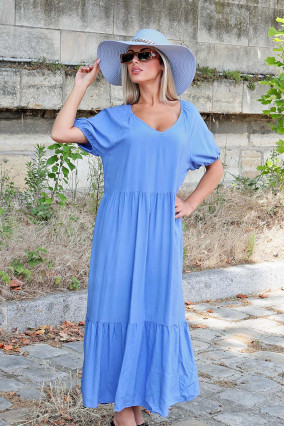 Blue loose cotton dress