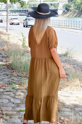 Loose brown cotton dress