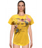 T-shirt gialla con stampa floreale