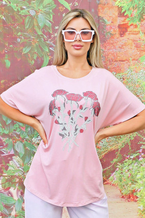T-shirt rosa oversize