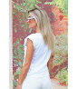 White tank top with shoulder pads