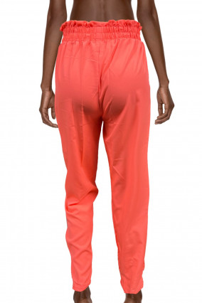 Pantalon fluide orange fluo