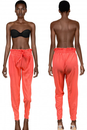 Neon orange fluid pants