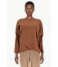 Dark brown sweater with three quarter sleeves