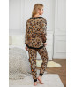 Pijama estilo jogging de leopardo marrón