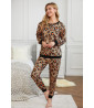 Pijama estilo jogging de leopardo marrón