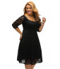 Black lace dress 3/4 sleeves