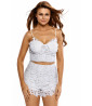 Embroidered effect lace top and shorts set