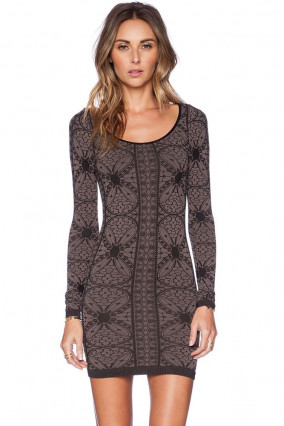 Gray and black patterned dress