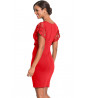 Vestido rojo ajustado de longitud media