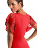 Mid-length bodycon red dress