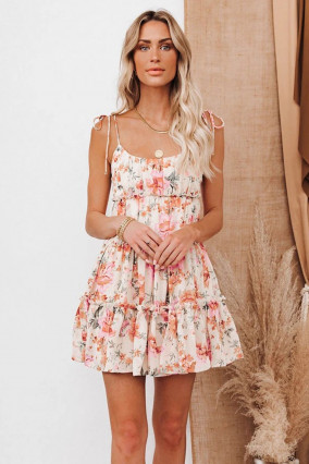 Floral dress with thin straps