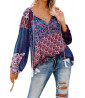 Purple blouse with floral print
