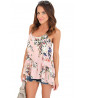 Pink floral top with thin straps