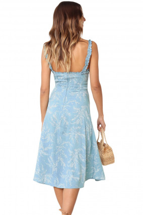 Blue floral summer dress