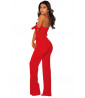 Strapless red jumpsuit