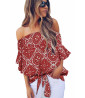 Loose fit red blouse